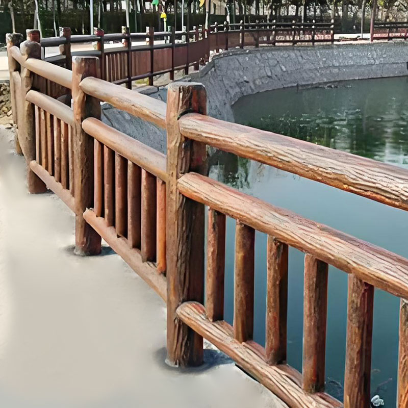 تقليد درابزين الجسر الخشبي